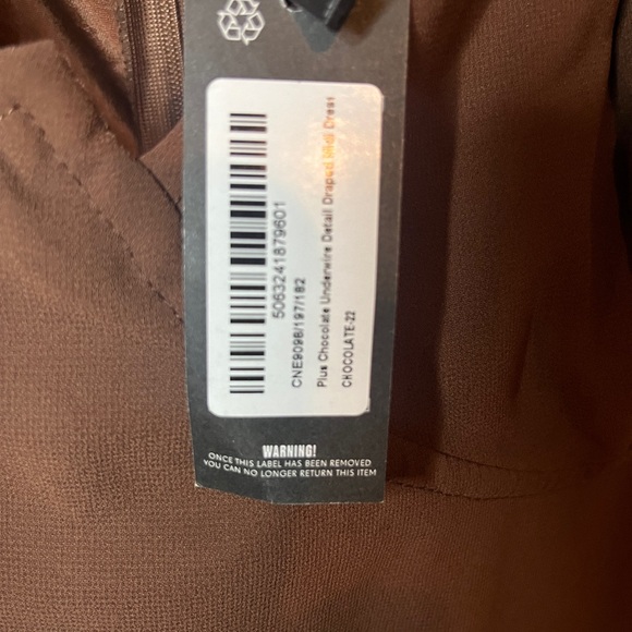 PrettyLittleThing One Shoulder Brown Dress - Picture 10 of 12